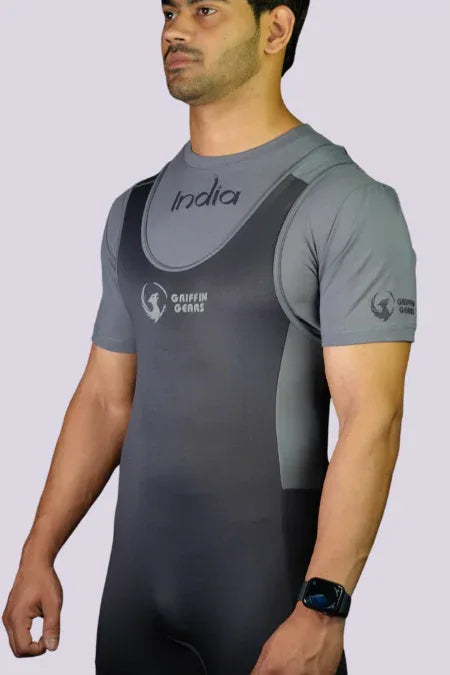India Grey Powerlifting Competition Tee - online