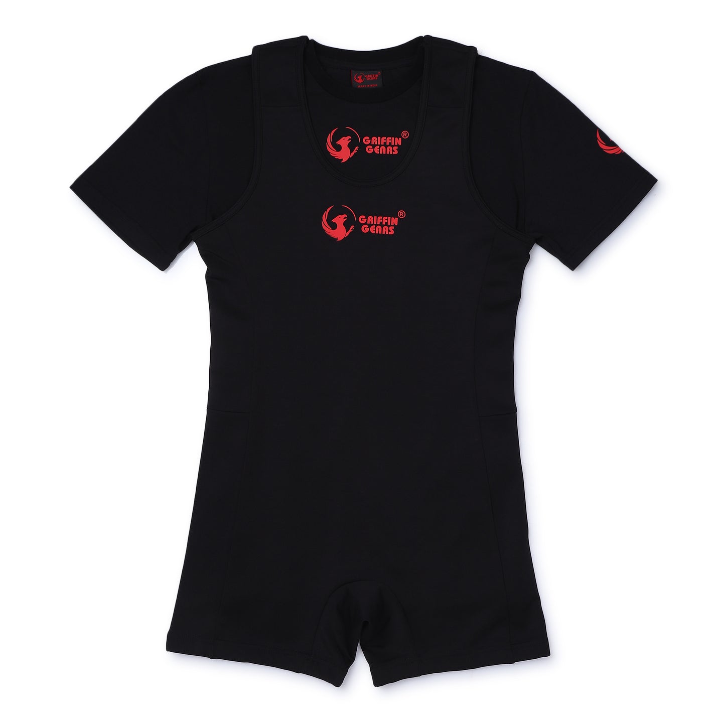 COMPLETE POWERLIFTING KIT ( 13mm lever belt+ singlet + T-shirt +7mm knee sleeves + wrist wrap+ Lifting strap + socks)