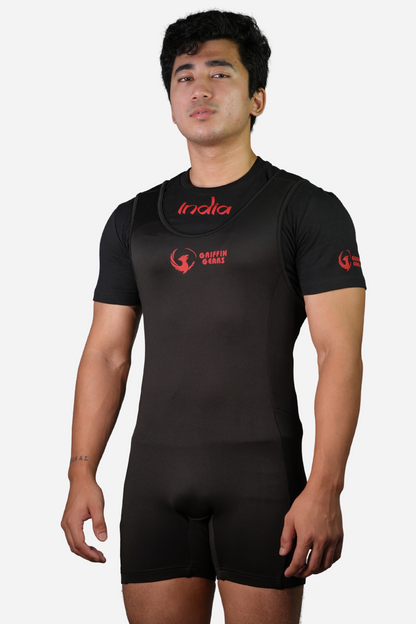 COMPLETE POWERLIFTING KIT ( 13mm lever belt+ singlet + T-shirt +7mm knee sleeves + wrist wrap+ Lifting strap + socks)