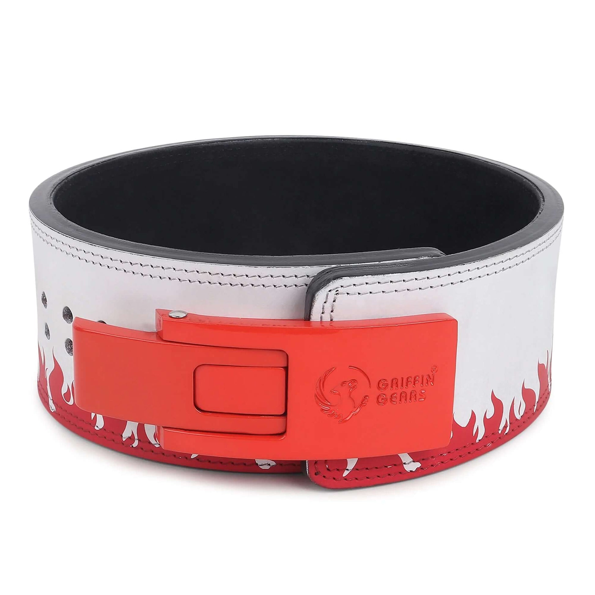 weight lifting Adjustable white Lever Belt red clip