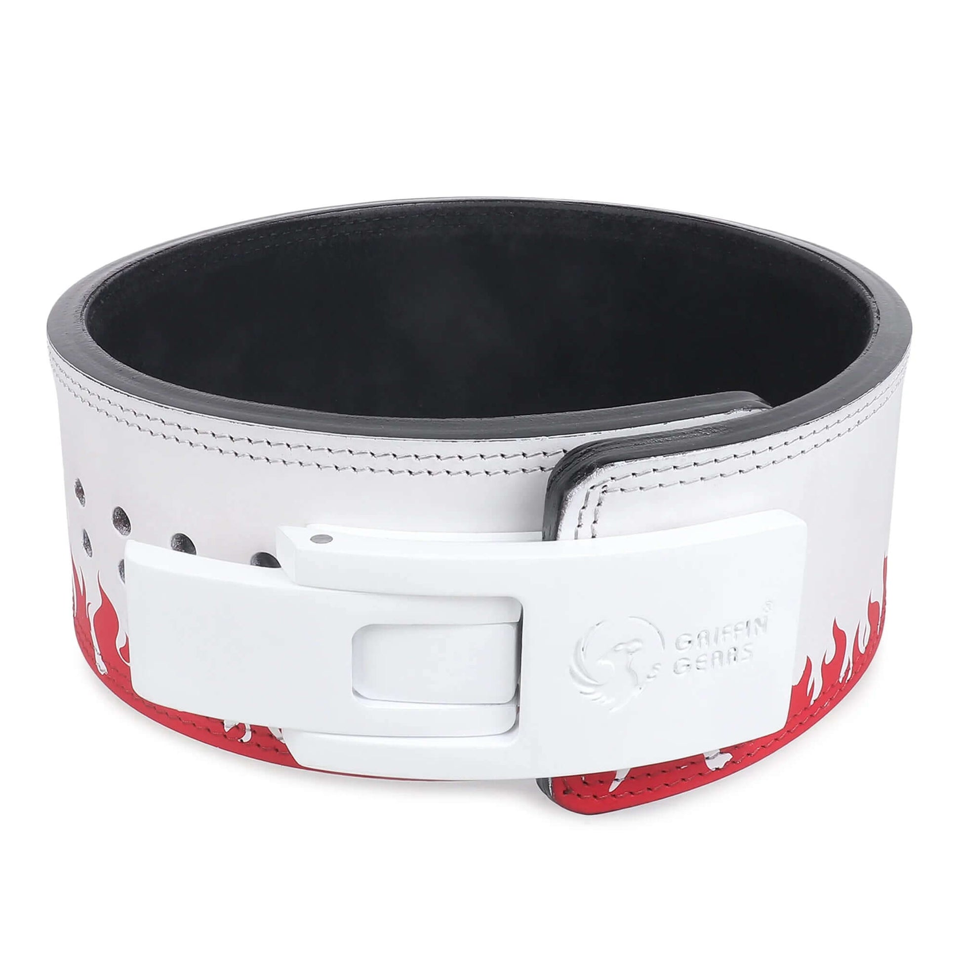 weight lifting Adjustable white Lever Belt white clip